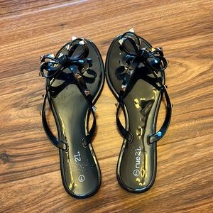 Black rockstud sandals